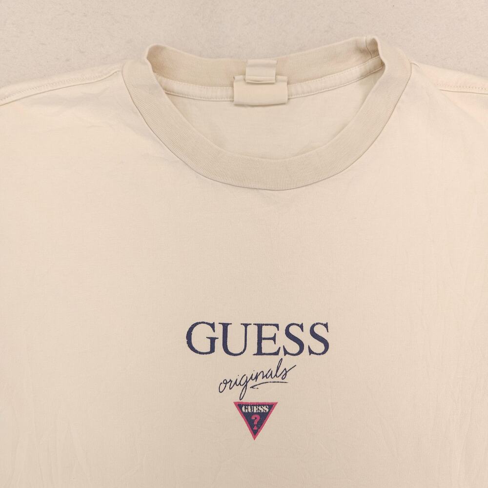 Guess Casual Graphic Short Sleeve Crew Neck T Shirt Mens Size Medium M Tan